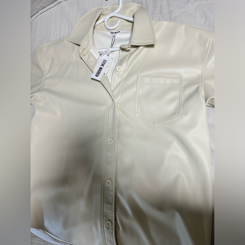 Steve Madden Leather Oversized button up. Never worn.